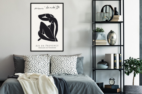 Poster mit Rahmen - Vrouw - Abstract - Zwart - Henri Matisse - Vertikal-4