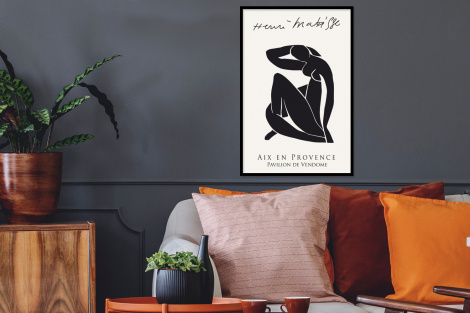 Poster mit Rahmen - Vrouw - Abstract - Zwart - Henri Matisse - Vertikal-thumbnail-2