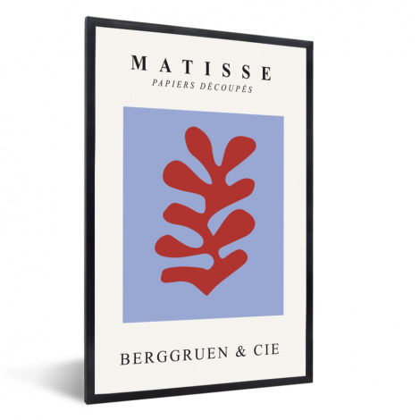 Poster mit Rahmen - Matisse - Blad - Rood - Blauw - Abstract - Vertikal-1
