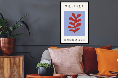 Poster mit Rahmen - Matisse - Blad - Rood - Blauw - Abstract - Vertikal-thumbnail-2