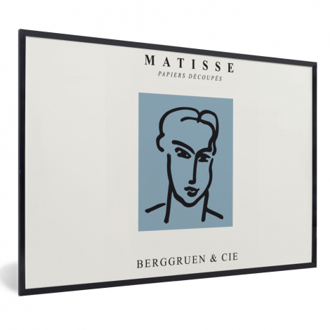 Poster met lijst - Portret - Man - Blauw - Kunst - Henri Matisse - Liggend-thumbnail-1