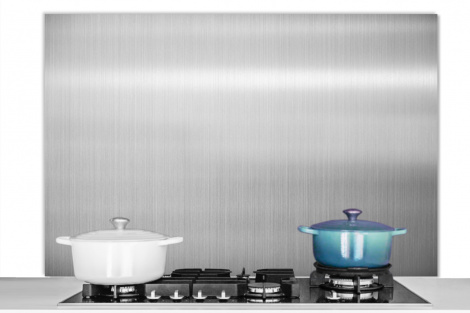 Spatscherm keuken - Metaal print - Zilver - Grijs-thumbnail-1