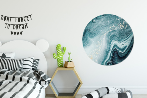 Muurcirkel - Edelstenen - Blauw - Natuur - Marmer - Abstract-thumbnail-2
