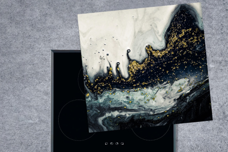 Herdabdeckplatte - Marmor - Abstrakt - Gold - Luxus-1