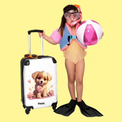 Koffer - Hond - Bloemen - Roze - Meisjes - Kind-2