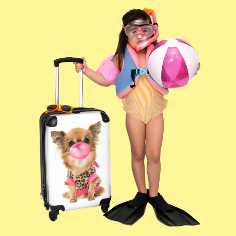 Koffer - Honden - Roze - Kauwgom - Wit-3