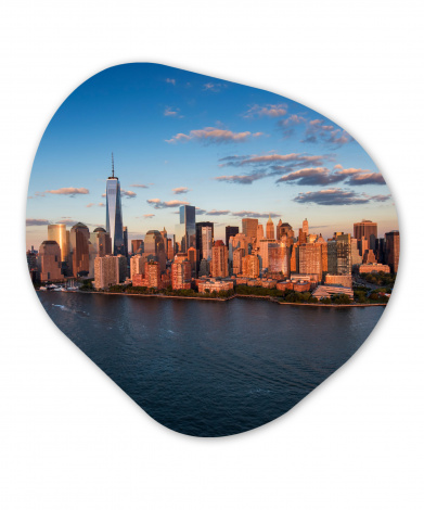 Organisches wandbild - New York - Skyline - Boot-1