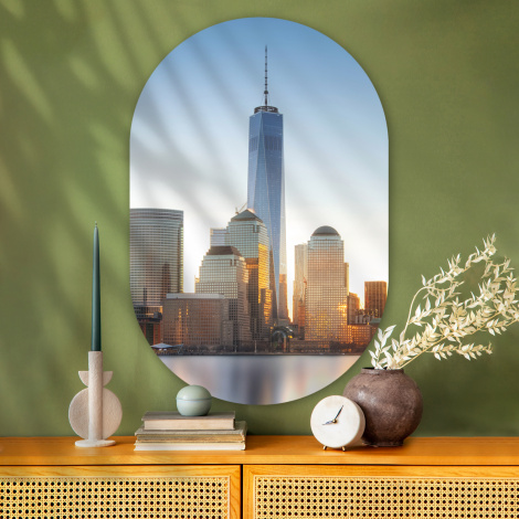Muurovaal - New York - Skyline - Reflectie-2
