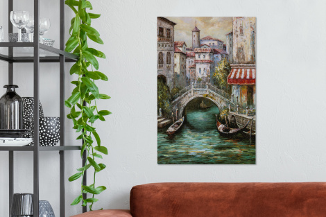 Canvas - Schilderij - Olieverf - Water - Gracht - Italië-2