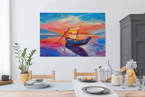 Leinwand - Malerei - Boot - Ölfarbe - Wasser-4