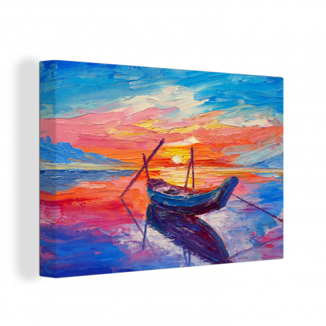 Leinwand - Malerei - Boot - Ölfarbe - Wasser-thumbnail-1