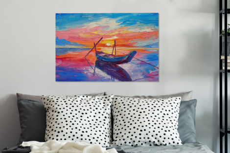 Leinwand - Malerei - Boot - Ölfarbe - Wasser-3