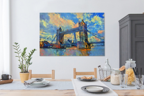 Canvas - Schilderij - Londen - Brug - Olieverf-4