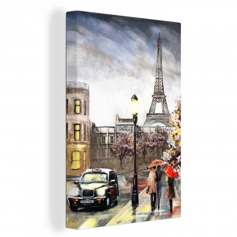 Canvas - Schilderij - Parijs - Frankrijk - Olieverf-thumbnail-1
