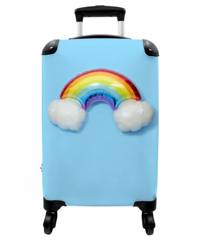 Koffer - Regenboog - Ballon - Blauw - Kind - Meisje