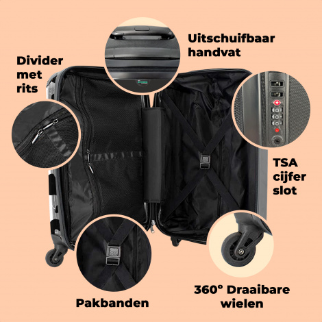 Koffer - Dierenprint - Koe - Zwart wit - Design-2