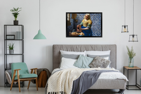 Poster met lijst - Melkmeisje - Delfts Blauw - Vermeer - Schilderij - Oude meesters - Liggend-thumbnail-4