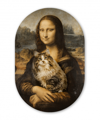 Muurovaal - Mona Lisa - Kat - Da Vinci-1