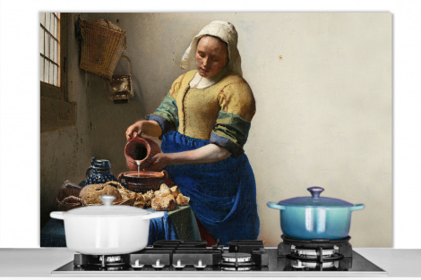 Spatscherm keuken - Het melkmeisje - Kunst - Oude meesters - Vermeer-1