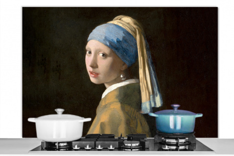 Spatscherm keuken - Meisje met de parel - Schilderij - Oude meesters - Vermeer