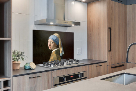 Spritzschutz Küche - Mädchen mit Perlenohrring - Gemälde - Alte Meister - Vermeer-2