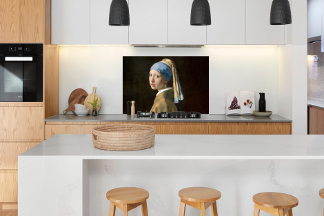 Spatscherm keuken - Meisje met de parel - Schilderij - Oude meesters - Vermeer-thumbnail-3
