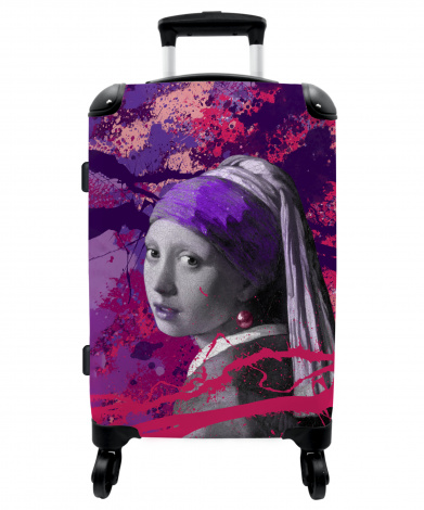 Koffer - Meisje met de parel - Roze - Paars - Verf - Oude meesters