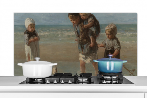 Spatscherm keuken - Kinderen der zee - Schilderij van Jozef Israëls-1