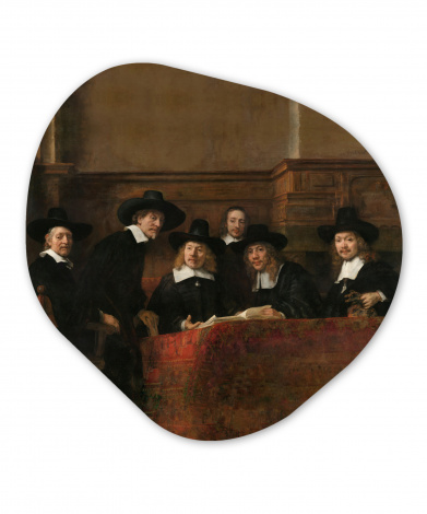 Organisch schilderij - De staalmeesters - Schilderij van Rembrandt van Rijn-thumbnail-1