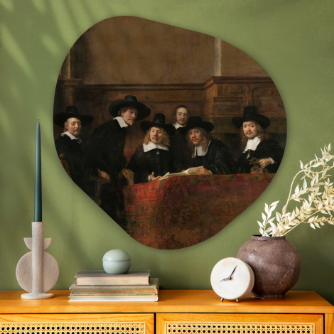 Organisch schilderij - De staalmeesters - Schilderij van Rembrandt van Rijn-3