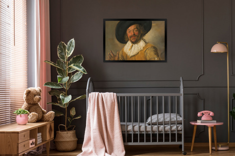 Poster mit Rahmen - Der fröhliche Trinker - Gemälde von Frans Hals - Horizontal-3