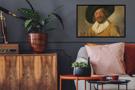 Poster mit Rahmen - Der fröhliche Trinker - Gemälde von Frans Hals - Horizontal-2