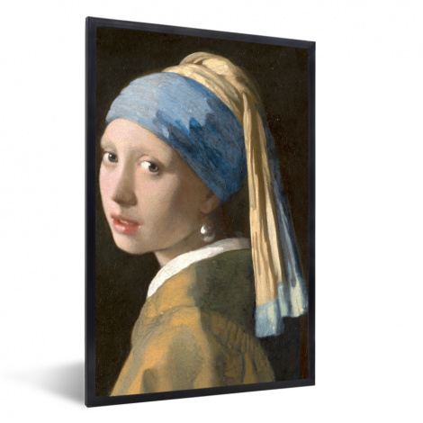Poster met lijst - Meisje met de Parel - Schilderij van Johannes Vermeer - Staand-1