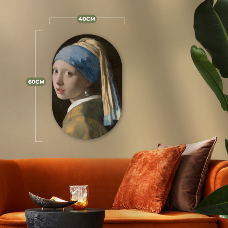Muurovaal - Meisje met de Parel - Schilderij van Johannes Vermeer-4