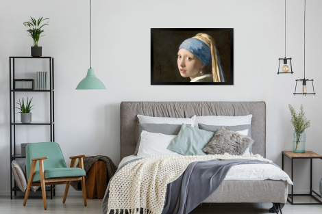 Poster met lijst - Meisje met de Parel - Schilderij van Johannes Vermeer - Liggend-thumbnail-4