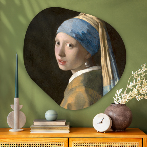Organisches wandbild - Mädchen mit Perlenohrring - Gemälde von Johannes Vermeer-3