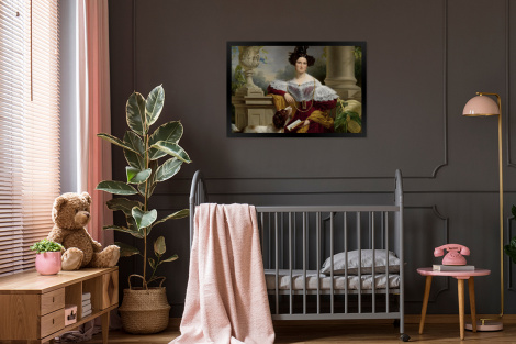 Poster mit Rahmen - Porträt von Alida Christina Assink - Gemälde von Jan Adam Kruseman - Horizontal-3
