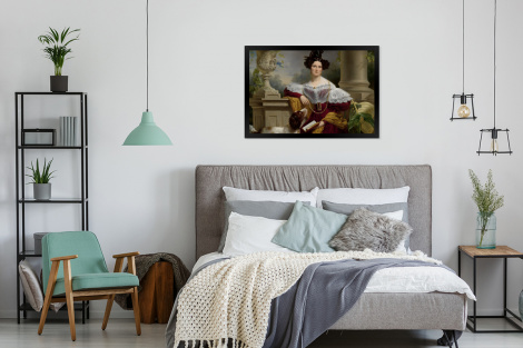 Poster mit Rahmen - Porträt von Alida Christina Assink - Gemälde von Jan Adam Kruseman - Horizontal-4