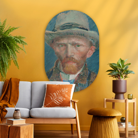 Muurovaal - Zelfportret 1887 - Schilderij van Vincent van Gogh-thumbnail-3