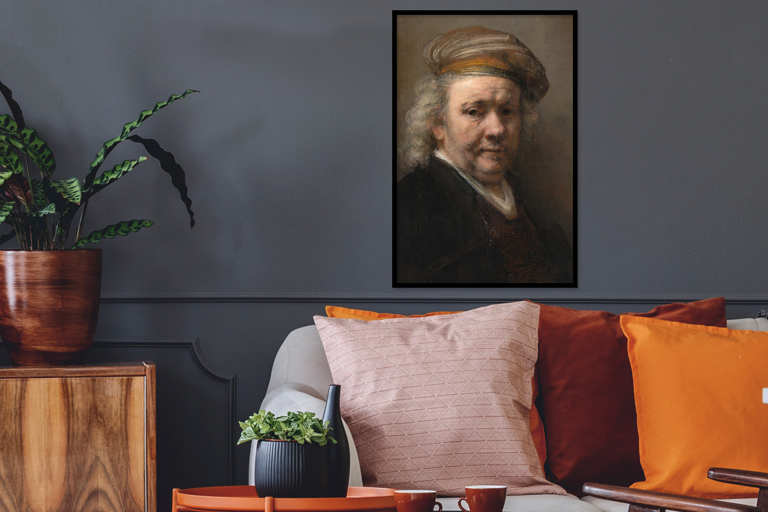 Poster met lijst - Zelfportret - Schilderij van Rembrandt van Rijn - Staand-2