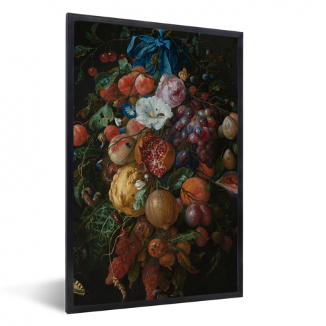 Poster met lijst - Festoen van vruchten en bloemen - Schilderij van Jan Davidsz. de Heem - Staand-1