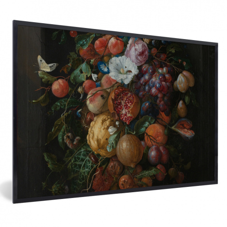 Poster met lijst - Festoen van vruchten en bloemen - Schilderij van Jan Davidsz. de Heem - Liggend