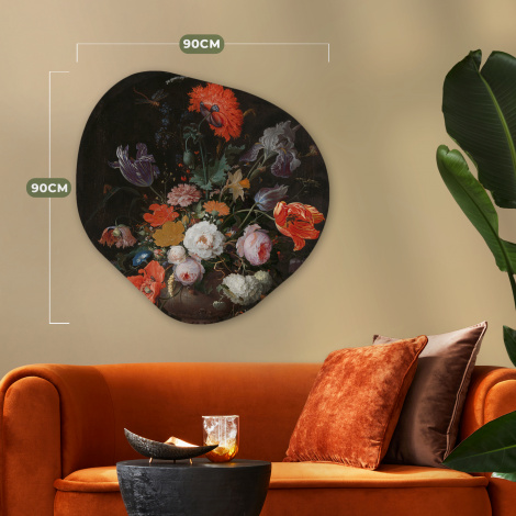 Organisches wandbild - Stilleben mit Blumen und einer Uhr - Gemälde von Abraham Mignon-6