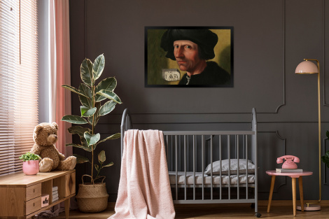 Poster mit Rahmen - Porträt von Jacob Cornelisz van Oostsanen - Gemälde von Jacob Cornelisz. van Oostsanen - Horizontal-3