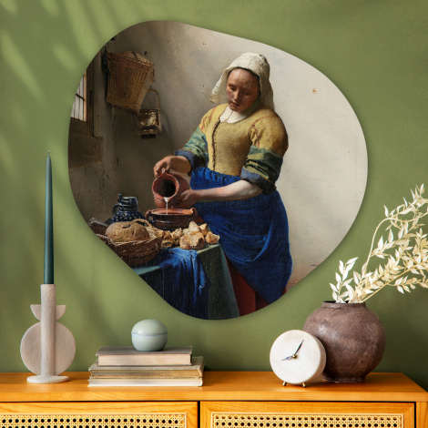 Organisch schilderij - Het melkmeisje - Schilderij van Johannes Vermeer-thumbnail-3
