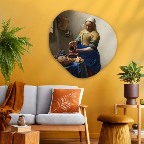 Organisch schilderij - Het melkmeisje - Schilderij van Johannes Vermeer-thumbnail-2