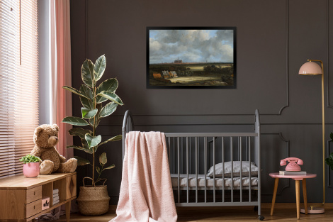 Poster mit Rahmen - Ansicht von Haarlem mit Tribüne - Gemälde von Jacob van Ruisdael - Horizontal-3