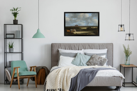 Poster mit Rahmen - Ansicht von Haarlem mit Tribüne - Gemälde von Jacob van Ruisdael - Horizontal-4