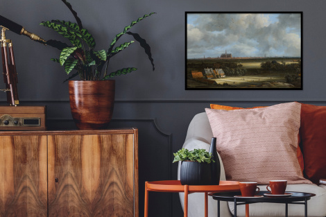 Poster mit Rahmen - Ansicht von Haarlem mit Tribüne - Gemälde von Jacob van Ruisdael - Horizontal-2