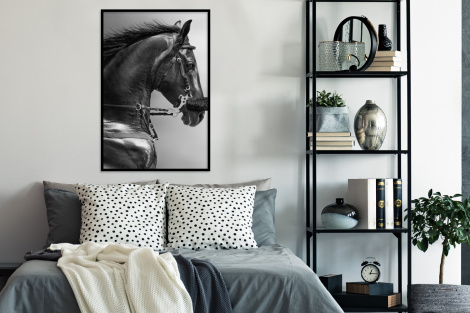 Poster met lijst - Paarden - Zwart - Portret - Dieren - Staand-thumbnail-4